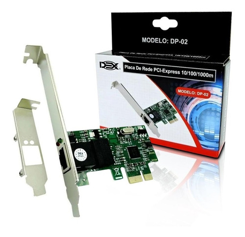 Placa De Rede Pci-e 10/1000mbps Gigabit Lan Rj45 Low Profile