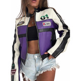 Campera Moto Mujer Bordada Moda Tendencia