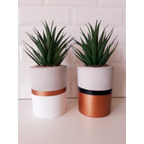 2 Vasos + Planta Artificial - Decoração Sala