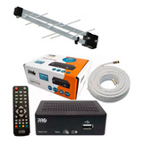 Kit Conversor Digital Hd + Antena Externa +10 Metros De Cabo