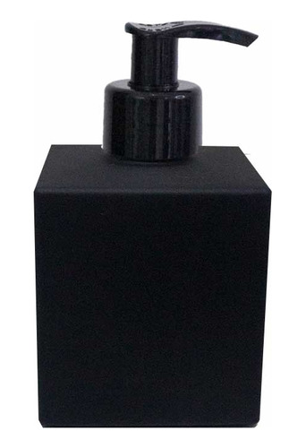 Kit 02 Frascos Vidro Saboneteira Cubo Preto Fosco 250ml B.