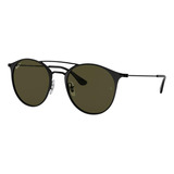 Anteojos De Sol Ray-ban Rb3546 Standard Con Marco De Acero Color Matte Black, Lente Green De Cristal Clásica, Varilla Matte Black De Acero