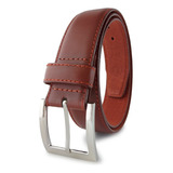 Cinturon De Cuero Genuino Para Hombre, Piel 100% Bovino Color Marrón Talla 34