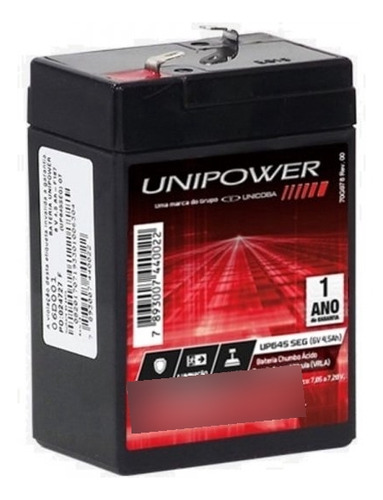 Bateria Unipower 6v 4,5ah (up645seg)r