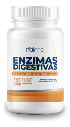 Enzimas Digestivas 500mg - 100  Cápsulas Por Frasco Premium