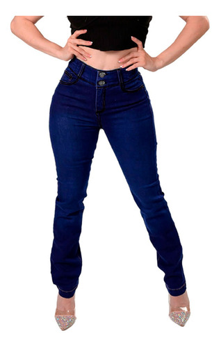 Pantalón Recto Britos Jeans Mujer Azul Magic Pomp 024615