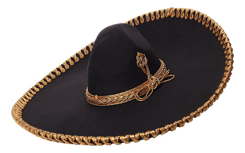 Sombrero Charro Negro Fino Adulto Fiestas Mexicanas 