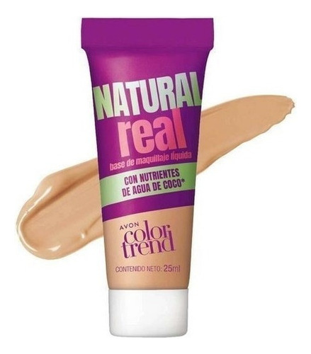 Base De Maquillaje Liquida Natural Real Avon Color Trend Tono Beige Claro