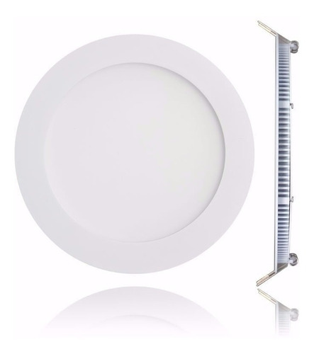 Panel Led 18w Embutir Plafon Circular Redondo Luz Calida Color Blanco