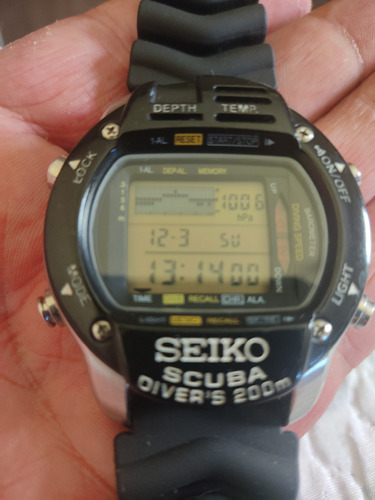 Relógio Seiko M796-5a00 Aqualand,depht Meter, Mergulho 200m