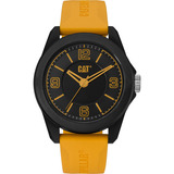 Reloj Cat Hombre Correa Silicón Color Amarillo Ln.160.27.137