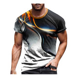 Suéter De Hombre Con Cuello Redondo Y Estampado Digital 3d F