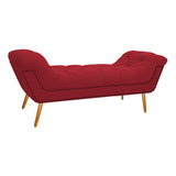 Recamier Estofado Veneza 195 Cm King Size Suede Vermelho