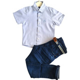 Conjunto Infantil Masculino  Camisa + Calça Jeans Envio Já