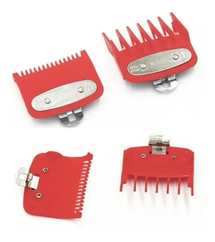 Kit Peines Medios Clips Wahl Premium No 1 1/2 Y 1/2 Rojo Pre