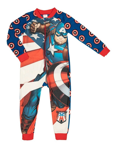 Pijama Mameluco Polar Niño Estampado De Avengers 821