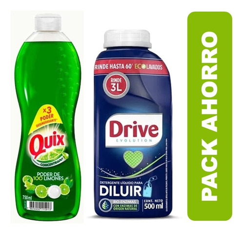 Pack Lavalozas Quix + 1 Detergente Liquido Para Diluir Drive
