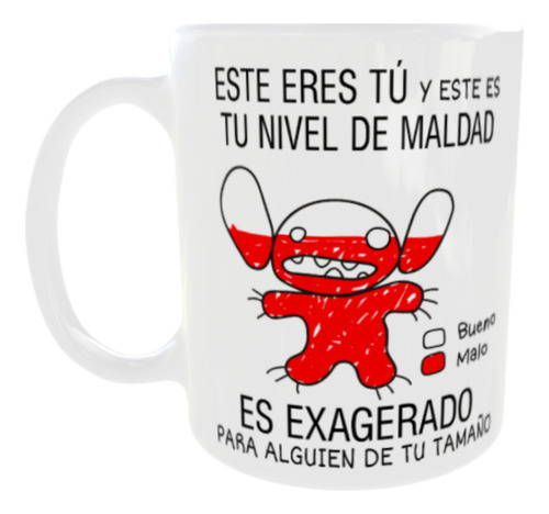 Taza Mug Stitch Nivel De Maldad 