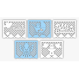 Decoración Papel Picado Bautizo Niño 10 Tiras 5.5 Mts Largo