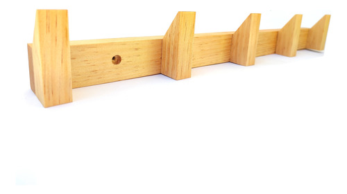 Perchero De Pared Madera 5 Ganchos