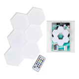 Set Lampara De 6 Luces Hexagonales Led Colores Con Control