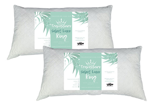 Kit 2 Travesseiros Select Luxo Fibra De Silicone King Size Cor Branco