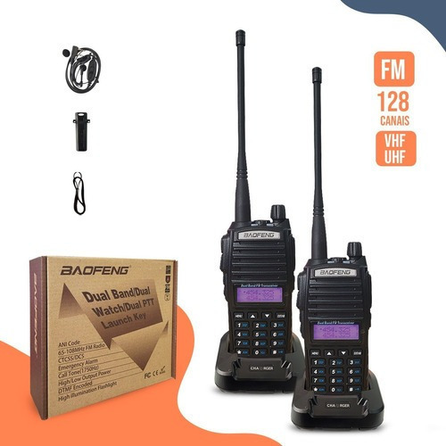 Kit 2 Radio Uv-82 Ht Doble Banda 8w Audífonos Profesionale