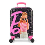 Malinha Mala Escolar Viagem Bordo Rodinha 360º Rígida Barbie