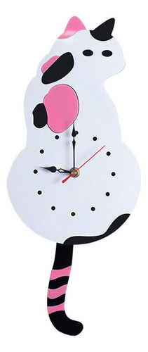 Lindo Gato Reloj Sacudiendo Decoración For El Multicolor