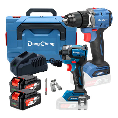 Kit Rotomartillo 1\u002F2 Pulg. + Atornillador de Impacto 1\u002F4 DongCheng Brushless con 2 Baterías, Cargador y Maletín para perforar concreto, metal y montar estructuras pesadas | Meses sin interés