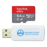 Tarjeta De Memoria Sandisk Ultra Microsd De 64gb Con Usb