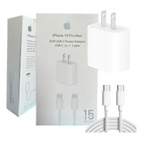 Cargador Para iPhone 15 Plus X Xr  Pro Original Cubo Y Cable