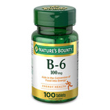 Nature's Bounty Vitamina B6 Piridoxina 100mg Con 100 Caps. 