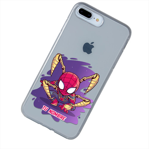 Funda Para iPhone Spiderman Marvel Personalizada Tu Nombre