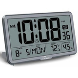 Wallarge - Reloj De Pared Digital Con Temperatura, Humedad 