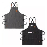 2 Piezas Mandil De Chef Ajustable, Mandil Barista,unisex 