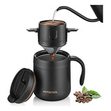 Cafetera Portátil De Camping Oneisall Con Taza De Acero