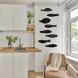 Cuadro Madera Calada Mdf Moderno Decorativo Pez Peces X8 Color Negro