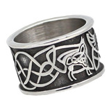 Anillo Vikingo Huginn Y Muninn Odin Acero Inoxidable Hombre