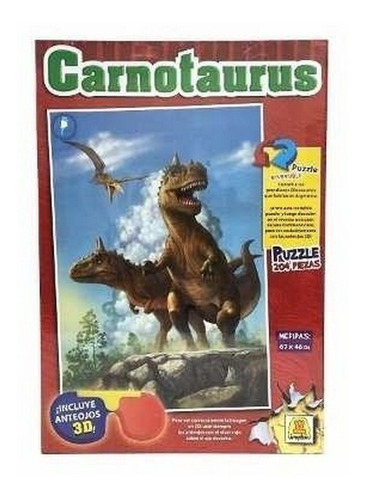 Puzzle Dinosaurios 3d Rompecabezas Doble + Anteojos