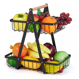 Frutero De Mesa Canasto Para Frutas Cocina Hogar 2 Niveles