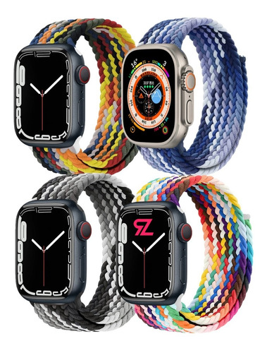  Correa Trenzada Para Apple Watch Velcro 38 40 41 42 45 Se +