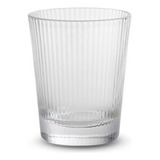 Vasos De Vidrio Transparentes Con Lineas Verticales Set X6
