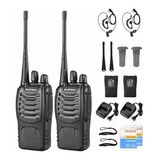 2 Kit Radios Walkie Talkies Pc Manos Libres Bf-888s