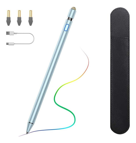 Pen Stylus Timovo P/iPad/usb Carga/alta Presicion/sky Blue