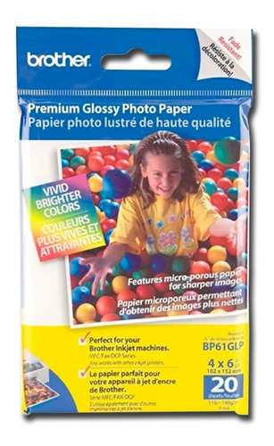 Papel Fotografico Brother 4x6 Bp61glp 20h