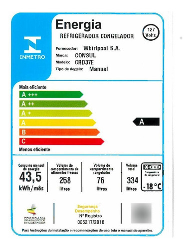 Refrigerador Consul Crd37 334 Litros Duplex