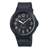 Reloj De Pulsera Casio Youth Mw-240-1e2v De Cuerpo Color Negro, Analógico, Para Hombre, Fondo Gris Oscuro, Con Correa De Resina Color Negro, Agujas Color Blanco Y Negro, Dial Blanco, Subesferas Color 