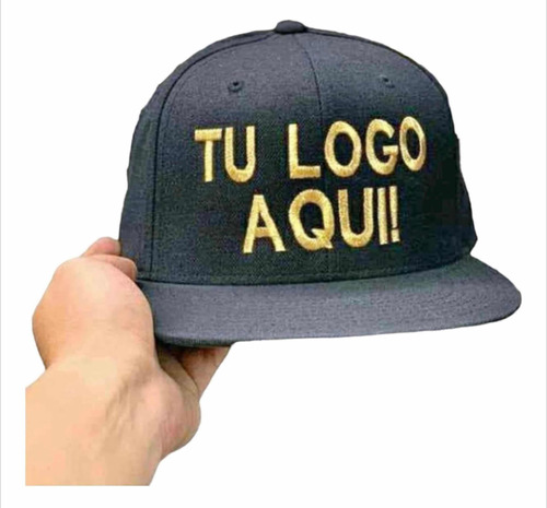 45 Gorras Personalizadas Bordada Visera Plana (2 Logotipos)