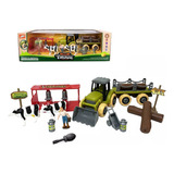 Set De Granja Con Tractor Desarmable Y Animales Playset Kids Color Multicolor